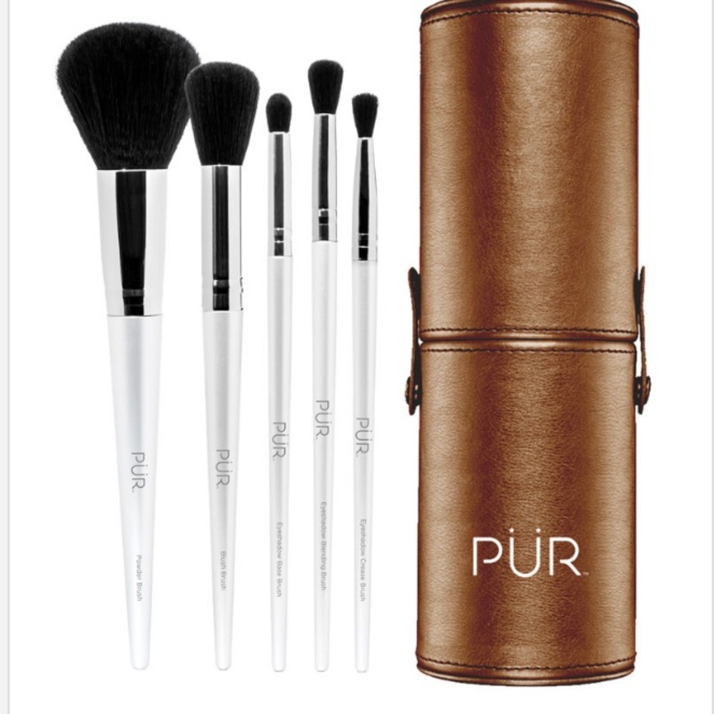 PÜR X CARE 5-Piece Brush Set with Holder